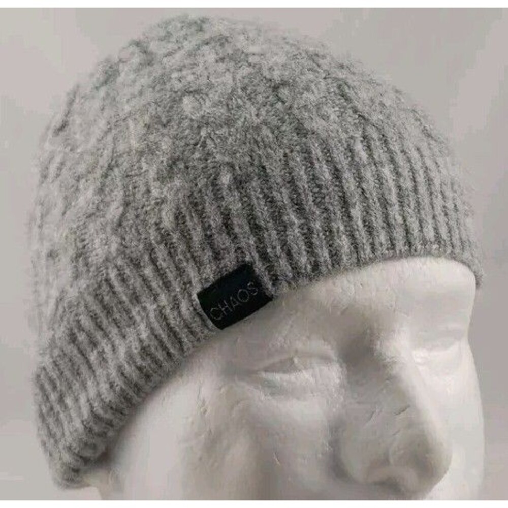 CHAOS Gray Fleece-Lined Winter Beanie Hat/Skull Cap-EXCELLENT!